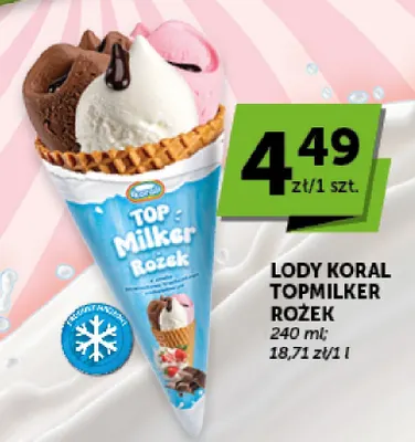 Lody rożek Topmilker promocja w Euro Sklep