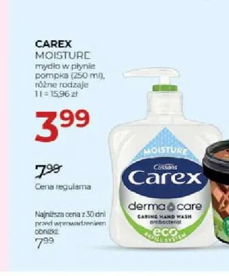 Mydło w płynie Carex Moisture promocja w Drogerie Jawa
