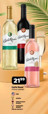 Wino różowe półsłodkie Carlo Rossi Rose promocja w Netto