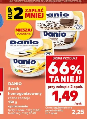 Serek homogenizowany Danio o smaku waniliowym promocja w Kaufland