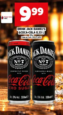 Drink Jack Daniel's & Coca-Cola Zero Sugar promocja w TOPAZ