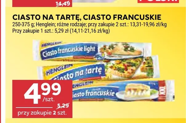 Ciasto na tartę Henglein promocja w Stokrotka