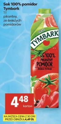 Sok 100% pomidor promocja w Delikatesy Centrum