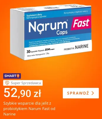 Probiotyk Narum Fast Caps Narine promocja w Allegro