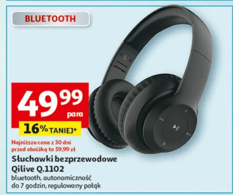 Słuchawki bezprzewodowe bluetooth promocja w Auchan