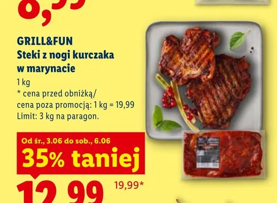 Steki z nogi kurczaka w marynacie Grill&Fun promocja w Lidl