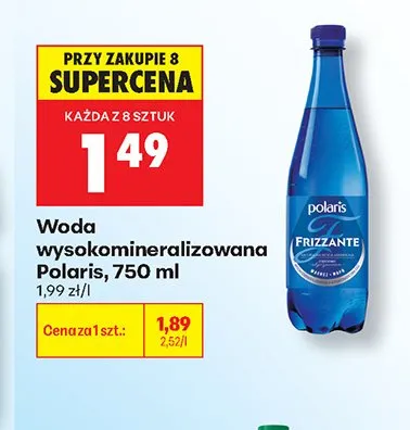Woda wysokomineralizowana Polaris promocja w Biedronka