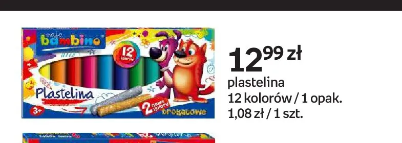 Plastelina 12 kolorów Bambino promocja w Empik