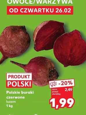 Buraki czerwone luzem promocja w Kaufland