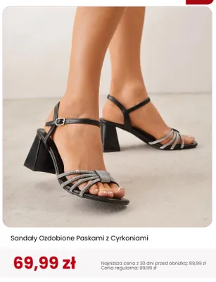 Sandały ozdobione paskami z cyrkoniami Renee promocja w Renee