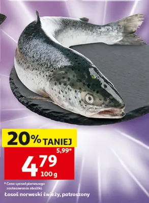 Łosoś norweski świeży patroszony promocja w Auchan