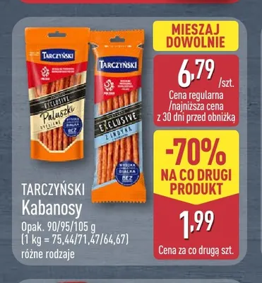 Kabanosy Exclusive z indyka Tarczyński promocja w Aldi