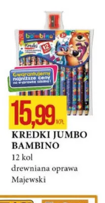 Kredki Jumbo Bambino 12 kolorów promocja w Leclerc