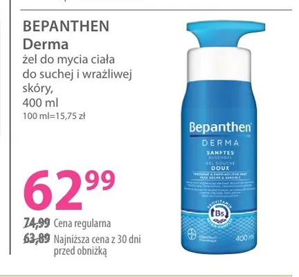 Żel do mycia ciała Bepanthen Derma promocja w Hebe