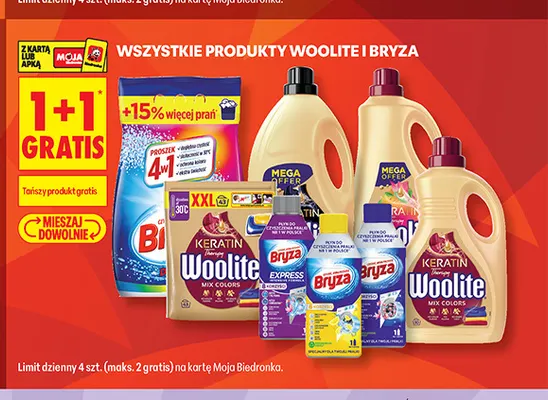 Płyn do prania Woolite Keratin Therapy Mix Colors promocja w Biedronka
