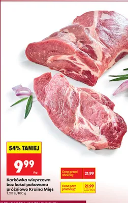 Karkówka wieprzowa bez kości pakowana próżniowo  promocja w Biedronka