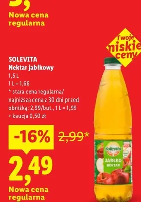 Nektar jabłkowy Solevita promocja w Lidl