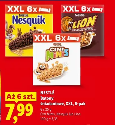 Batony śniadaniowe Nestlé Cini Minis XXL 6-pak promocja w Lidl