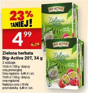 Zielona herbata Big-Active 20T promocja w Twój Market