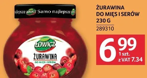 Żurawina do mięs i serów 230g promocja w Selgros