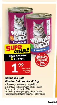 Karma dla kota Wonder Cat puszka z wołowiną promocja w Twój Market