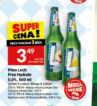 Piwo bezalkoholowe Lech Hydrate Lychee & Lemon promocja w Twój Market
