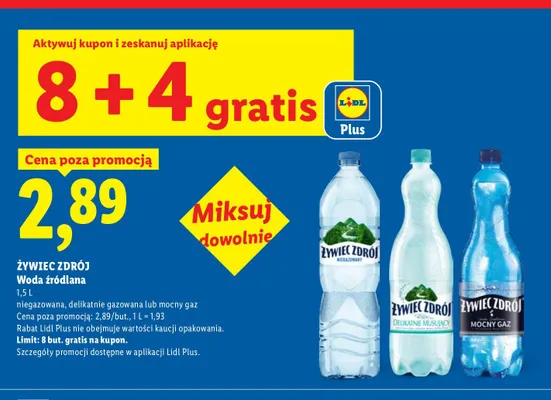 Woda źródlana niegazowana Żywiec Zdrój promocja w Lidl