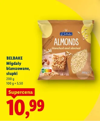 Migdały blanszowane, słupki 200 g promocja w Lidl