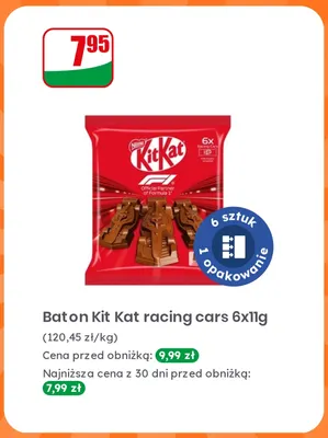 Baton Kit Kat racing cars 6-pak 11 g promocja w Dino
