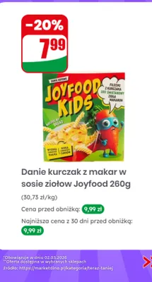 Danie kurczak z makar w sosie ziołów promocja w Dino