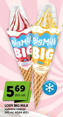 Lody Big Milk o smaku wanilii i truskawki promocja w ABC