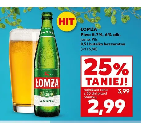 Piwo Łomża Jasne promocja w Kaufland