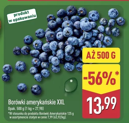 Borówki amerykańskie XXL promocja w Aldi