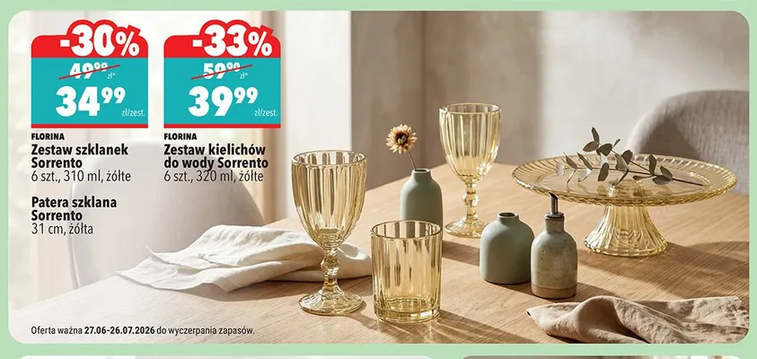 Zestaw kielichów do wody Sorrento Florina 6-pak 320 ml promocja w Biedronka