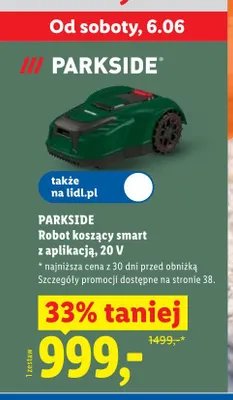 Robot koszący smart z aplikacją PARKSIDE 20V promocja w Lidl