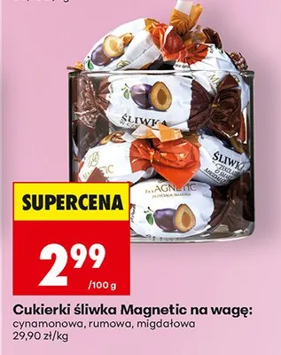 Cukierki śliwka Magnetic na wagę: cynamonowa, rumowa, migdałowa promocja w Biedronka