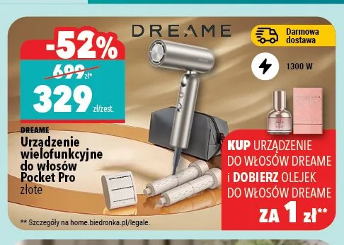 Urządzenie wielofunkcyjne do włosów Dreame Pocket Pro promocja w Biedronka Home
