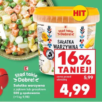 Sałatka warzywna z groszkiem promocja w Kaufland
