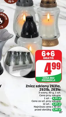 Znicz szklany Z631c promocja w Dino