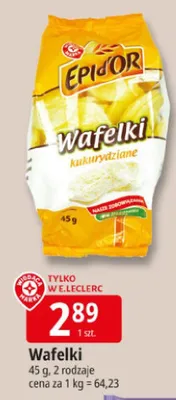 Wafelki kukurydziane promocja w Leclerc
