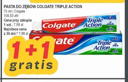 Pasta do zębów Colgate Triple Action promocja w Słoneczko