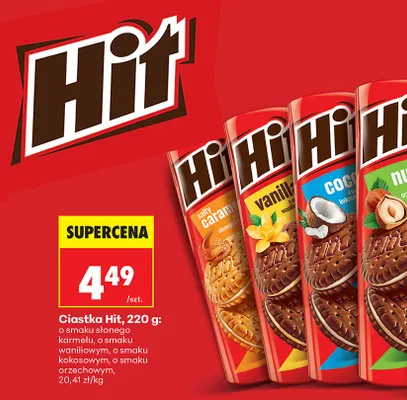 Ciastka Hit o smaku orzechowym promocja w Biedronka