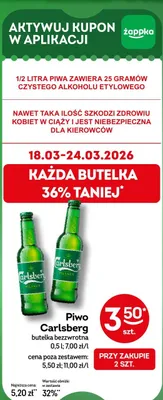 Piwo Carlsberg butelka bezwrotna promocja w Żabka