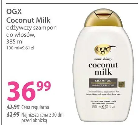 Szampon odżywczy Coconut Milk do włosów promocja w Hebe