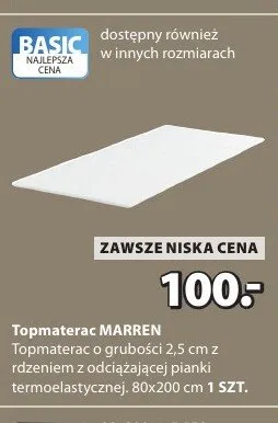Topmaterac MARREN 80x200cm promocja w Jysk