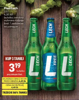 Piwo bezalkoholowe Lech Free 0,0% promocja w Delikatesy Centrum