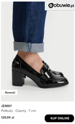 Półbuty czarne 7 cm Jenny promocja w eobuwie.pl