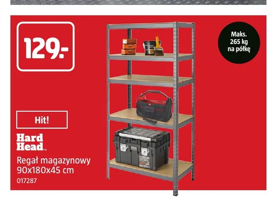 Regał magazynowy Hard Head 90x180x45 cm promocja w Jula