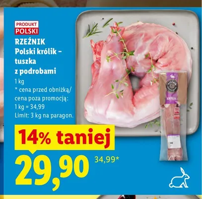 Tuszka królika z podrobami Rzeźnik promocja w Lidl