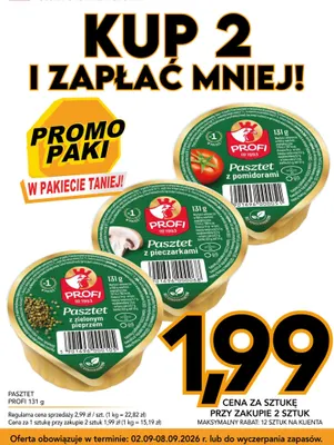Pasztet Profi z pieczarkami promocja w Kupiec